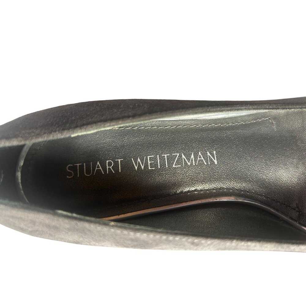 Stuart Weitzman Womens Gray Suede Block Heel Pumps Size 5 M Workwear Classic - Picture 5 of 8